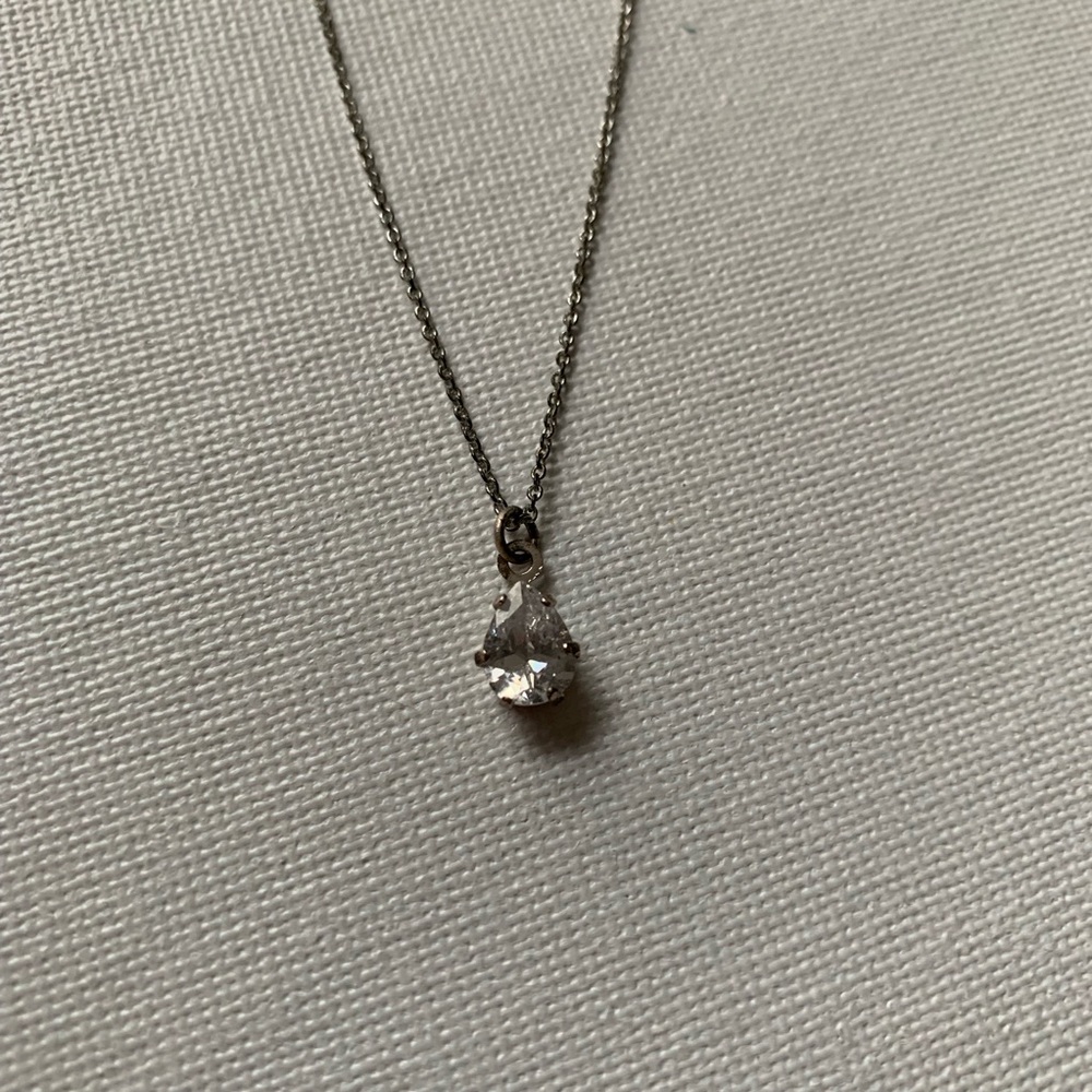 Silver Rhinestone Necklace - Picture 2 of 3
